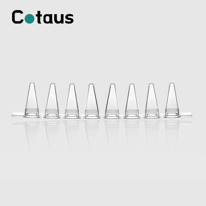 Tubos de 8 tiras PCR transparentes de 0,1 ml