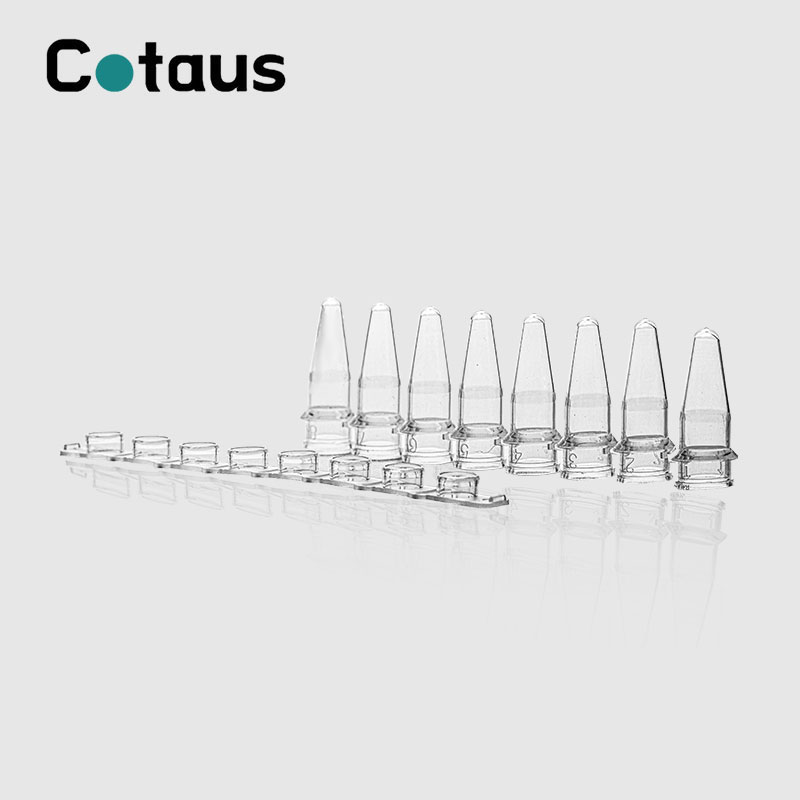 Tubos de 8 tiras PCR transparentes de 0,2 ml